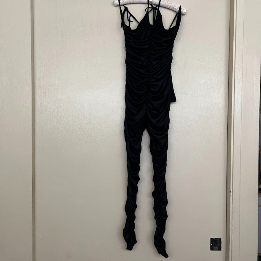 POSTER GIRL Black Ruched Jumpsuit